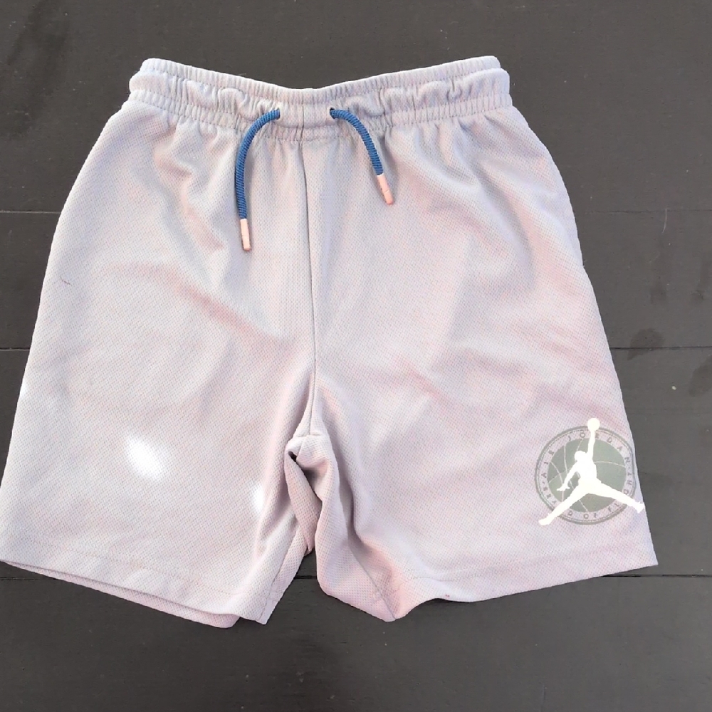 Jordan Kids Shorts - Gray with Blue Accents
